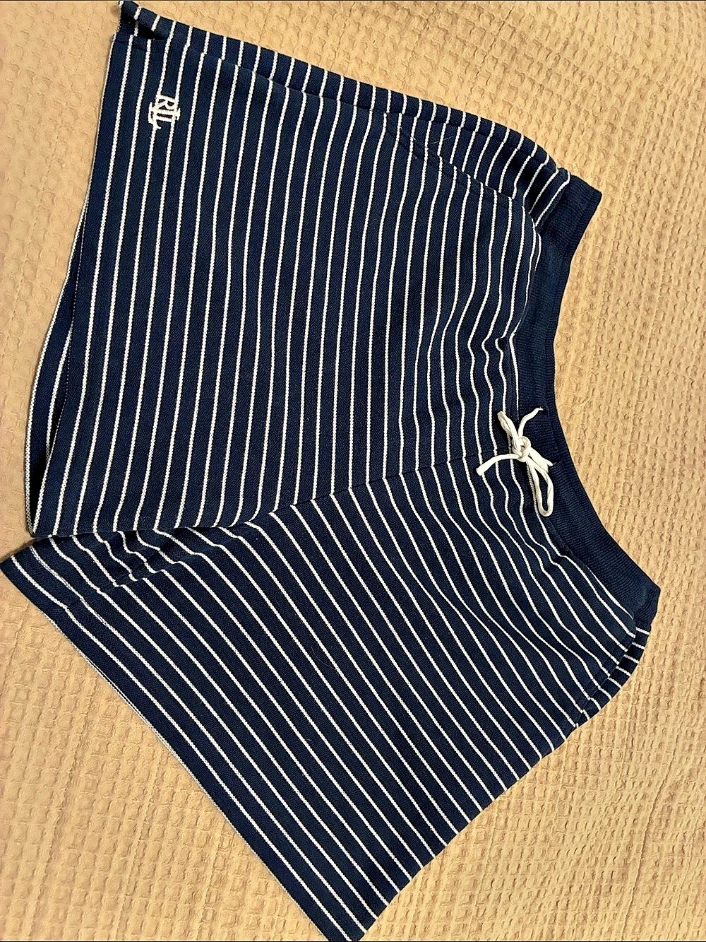 Lauren Ralph Lauren Striped High Waist Shorts in Blue & White Size Large